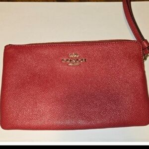 Coach Red Leather Wristlet
